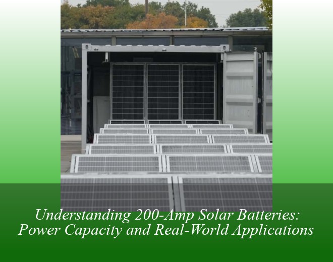 Understanding 200-Amp Solar Batteries: Power Capacity and Real-World Applications